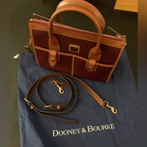 Dooney and Bourke Camden Saffiano Small Satchel bag Maroon.